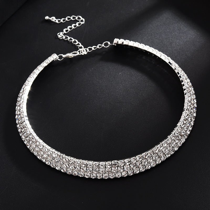 Bold Claw Diamond Beaded Multilayer Necklace Set