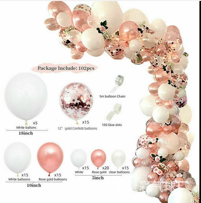 Rose Gold & Champagne Gold Balloon Decoration Set