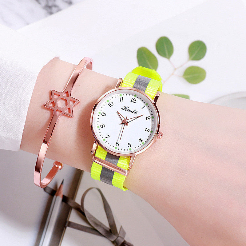 Starry Sky Luminous Rainbow Canvas Watch