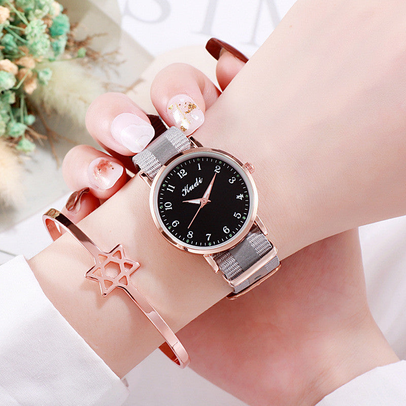 Starry Sky Luminous Rainbow Canvas Watch