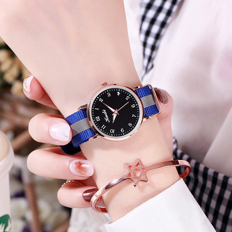 Starry Sky Luminous Rainbow Canvas Watch