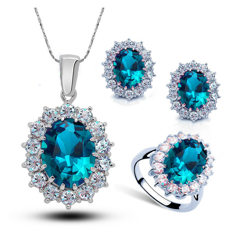 Emerald Green Austrian Crystal Jewelry Set