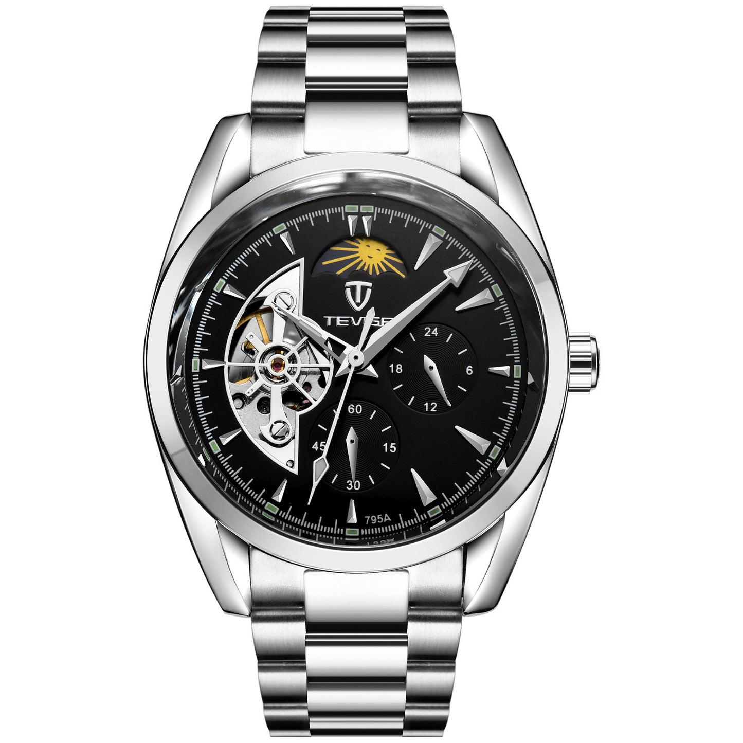 TEVISE Automatic Tourbillon Business Watch