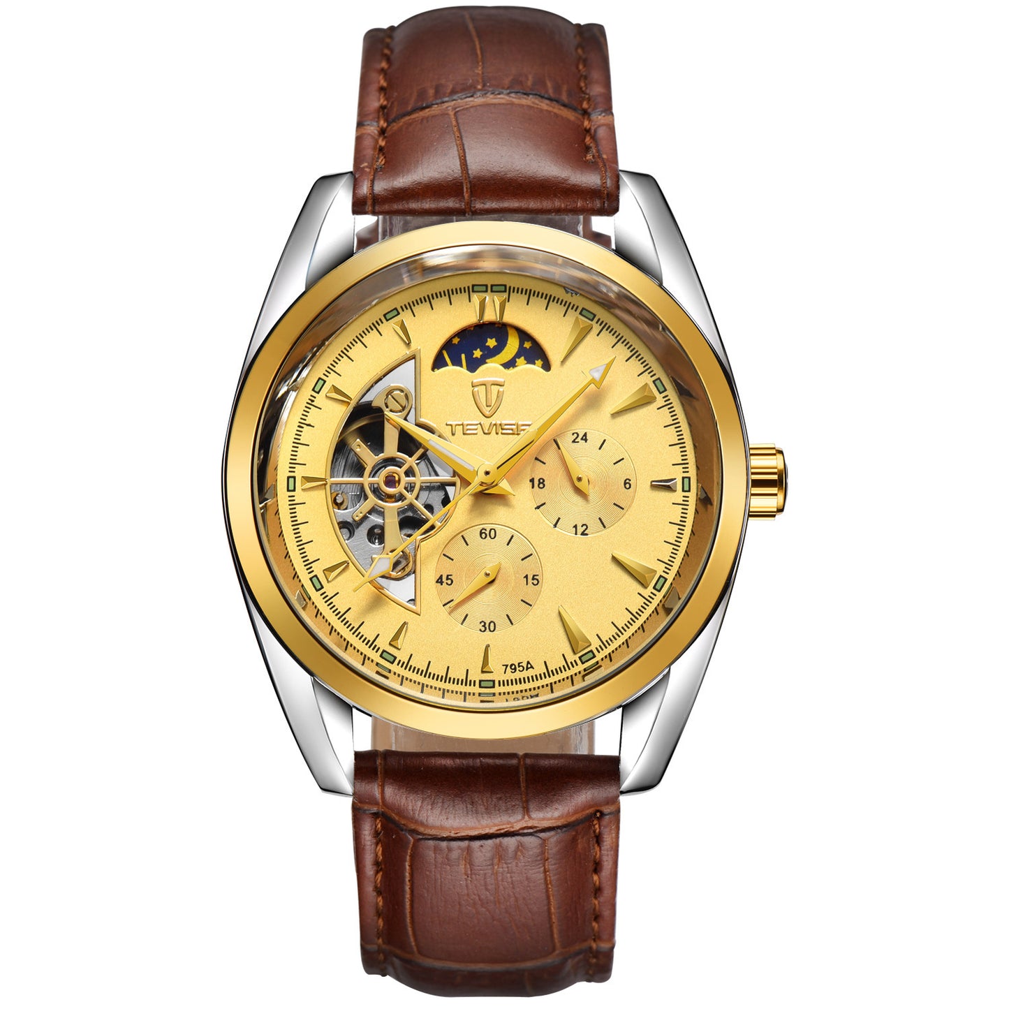 TEVISE Automatic Tourbillon Business Watch