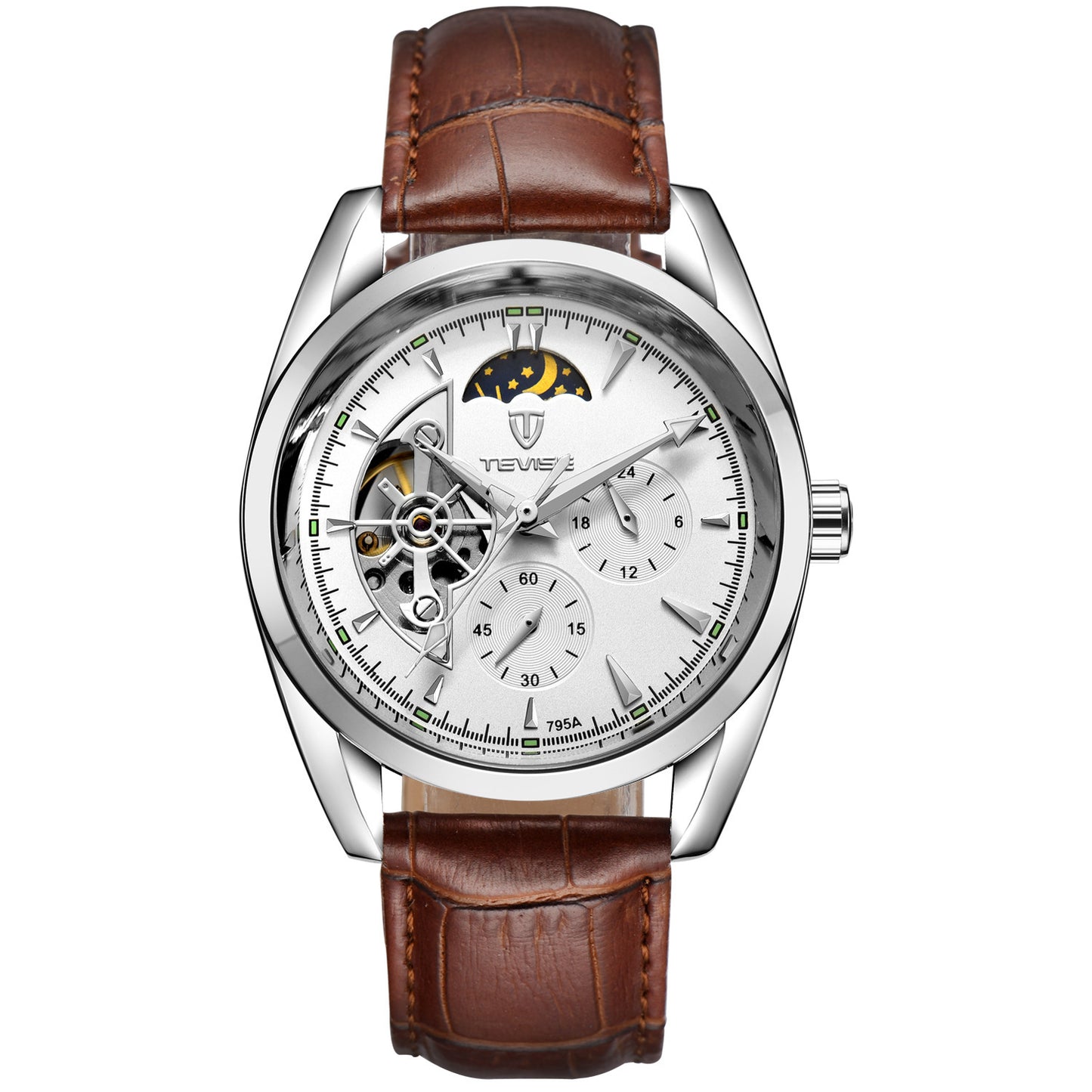 TEVISE Automatic Tourbillon Business Watch