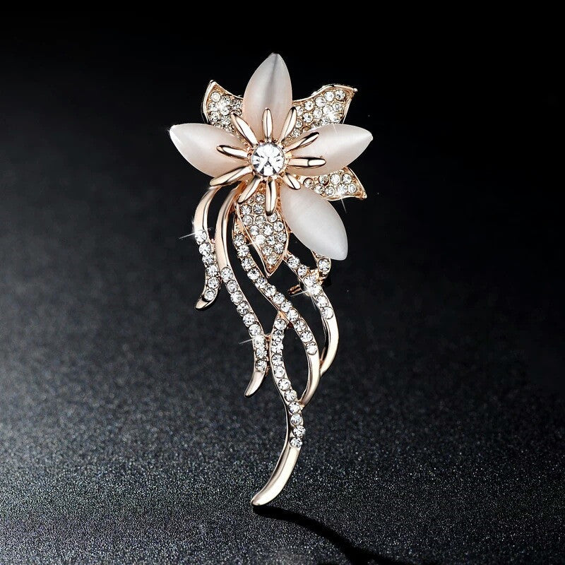 Crystal Rhinestone Brooch Pins Butterfly Roses Flowers