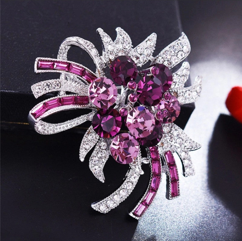 Crystal Rhinestone Brooch Pins Butterfly Roses Flowers