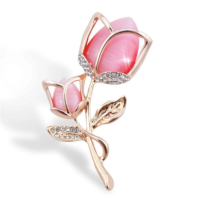 Crystal Rhinestone Brooch Pins Butterfly Roses Flowers