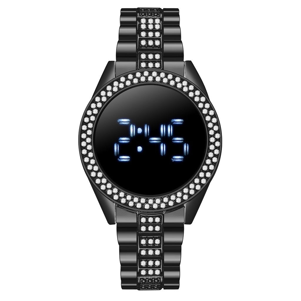 Dazzling Diamond-Encrusted Ladies Electronic Watch