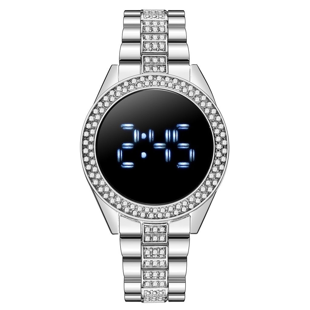 Dazzling Diamond-Encrusted Ladies Electronic Watch