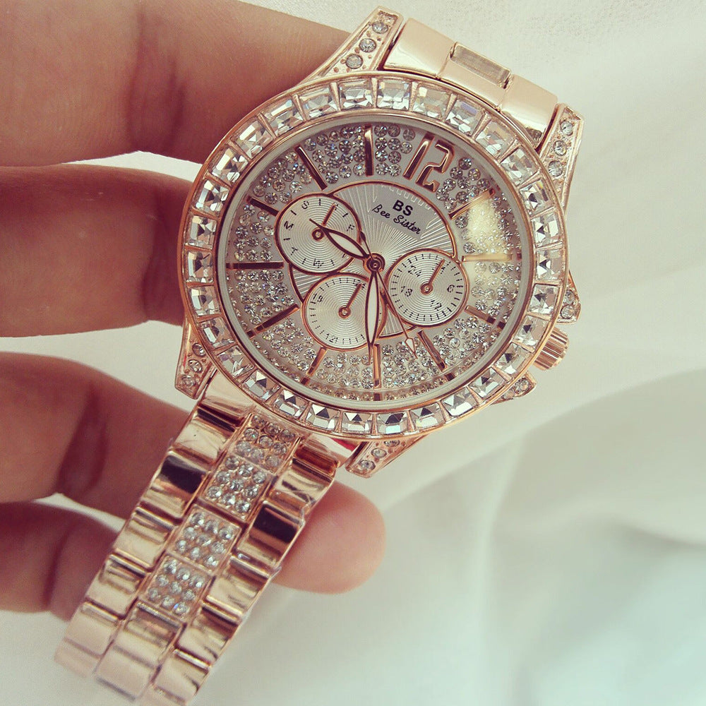 Luxury Diamond Steel Ladies Quartz Watch
