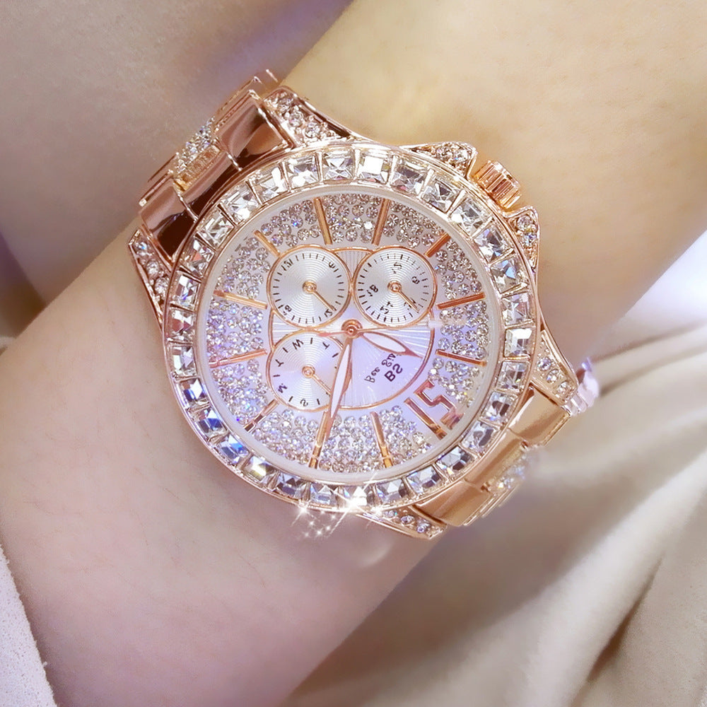 Luxury Diamond Steel Ladies Quartz Watch