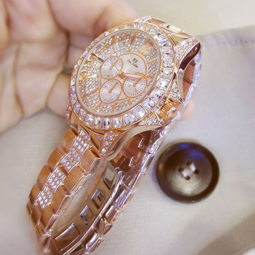 Luxury Diamond Steel Ladies Quartz Watch