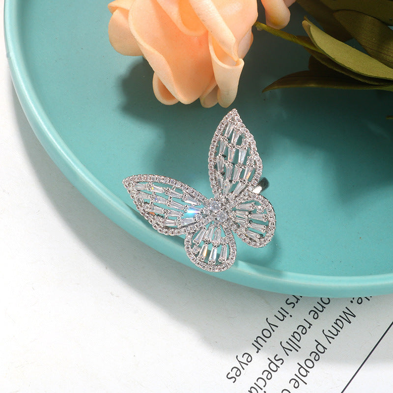 Trendy Butterfly Zircon Index Finger Ring