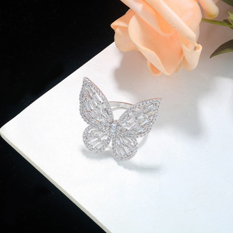 Trendy Butterfly Zircon Index Finger Ring