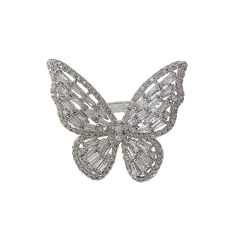 Trendy Butterfly Zircon Index Finger Ring