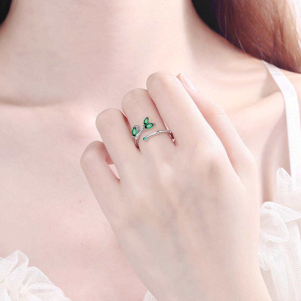 925 Sterling Silver Adjustable Diamond Ring