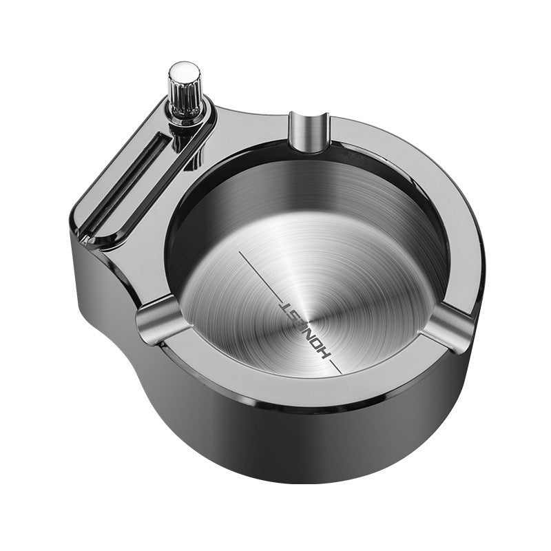 Multifunctional Metal Ashtray with Permanent Match Lighter