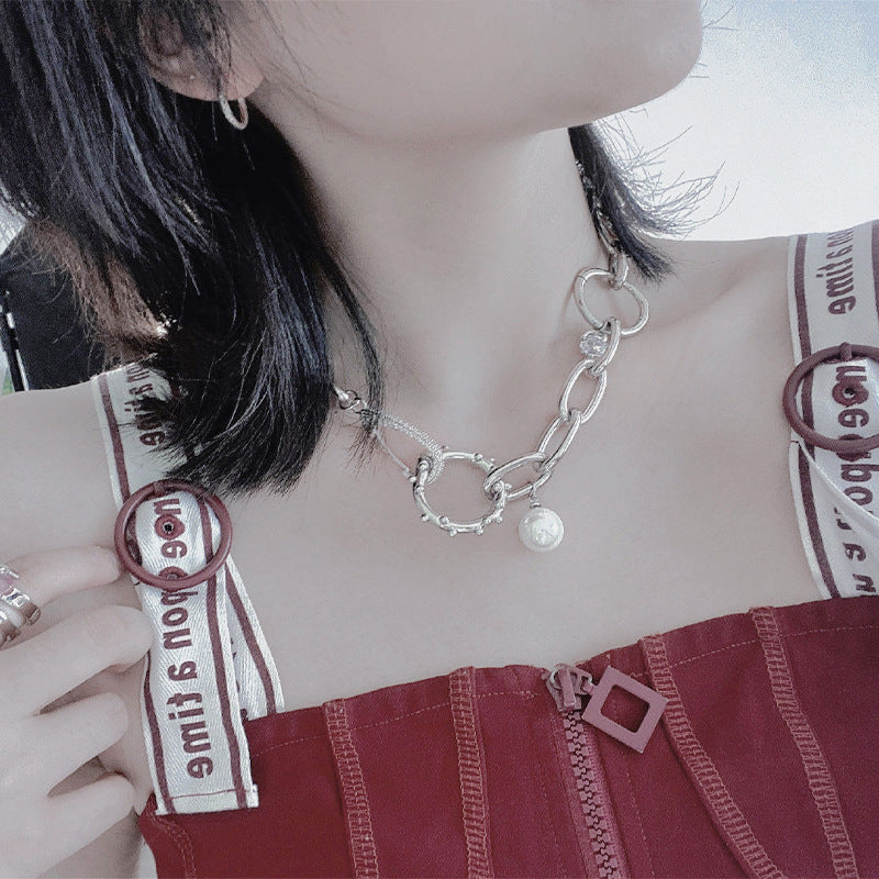 Pearl Clavicle Chain Necklace - Niche Design