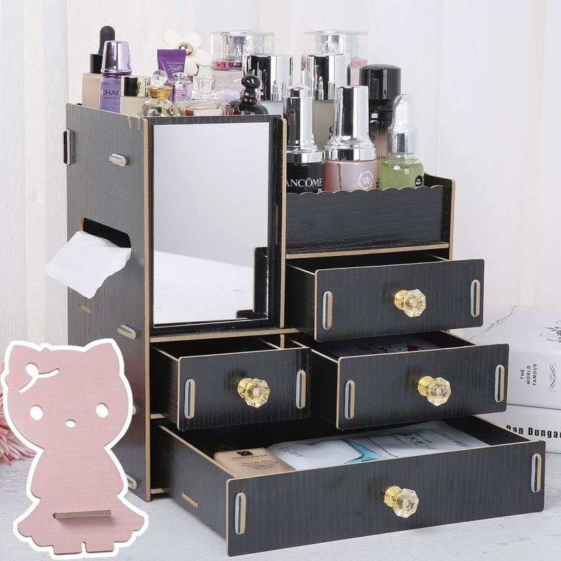 Wooden Tabletop Cosmetic and Jewelry Organizer