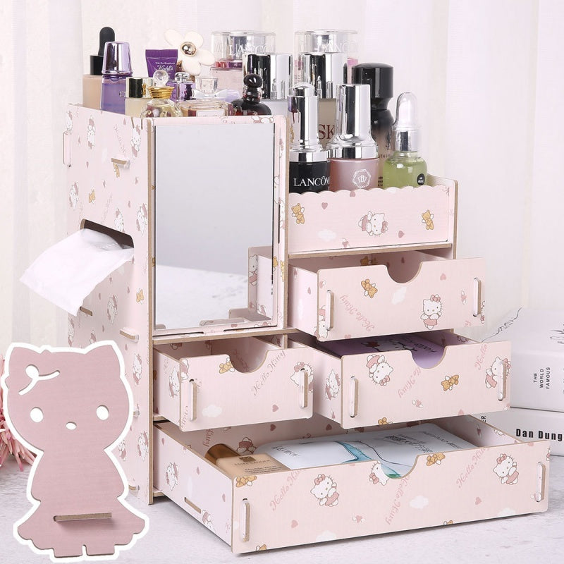 Wooden Tabletop Cosmetic and Jewelry Organizer