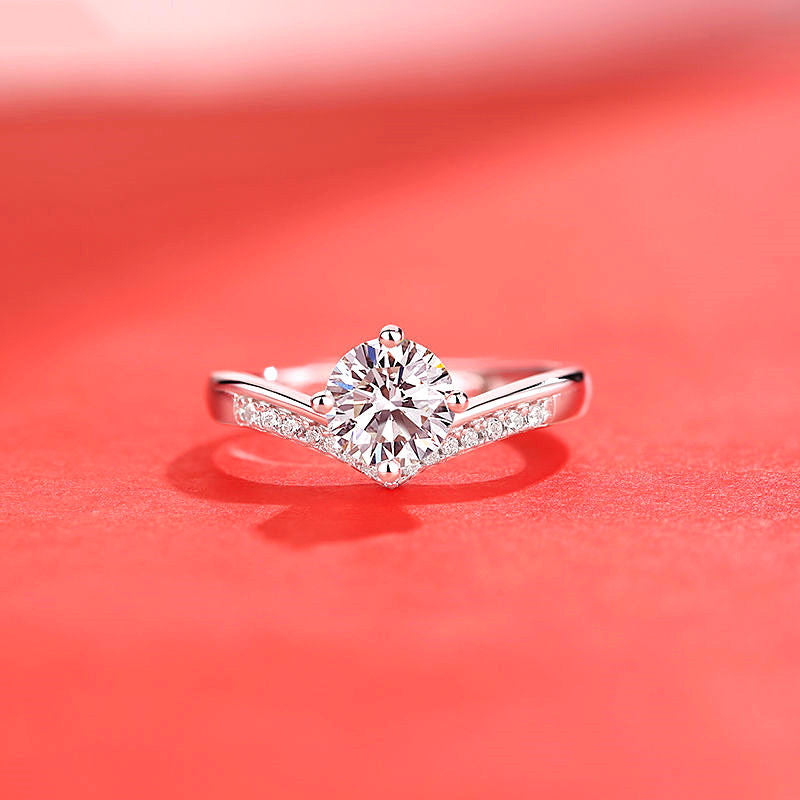 Imitation Moissan Diamond Crown Ring for Women
