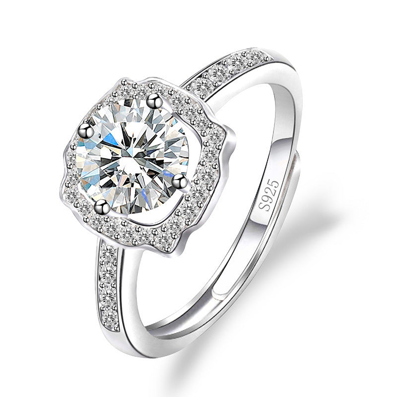 Imitation Moissan Diamond Crown Ring for Women