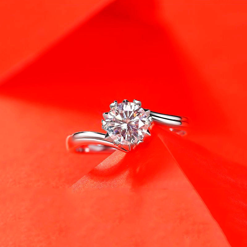 Imitation Moissan Diamond Crown Ring for Women