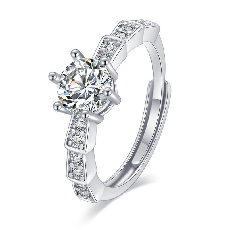 Imitation Moissan Diamond Crown Ring for Women