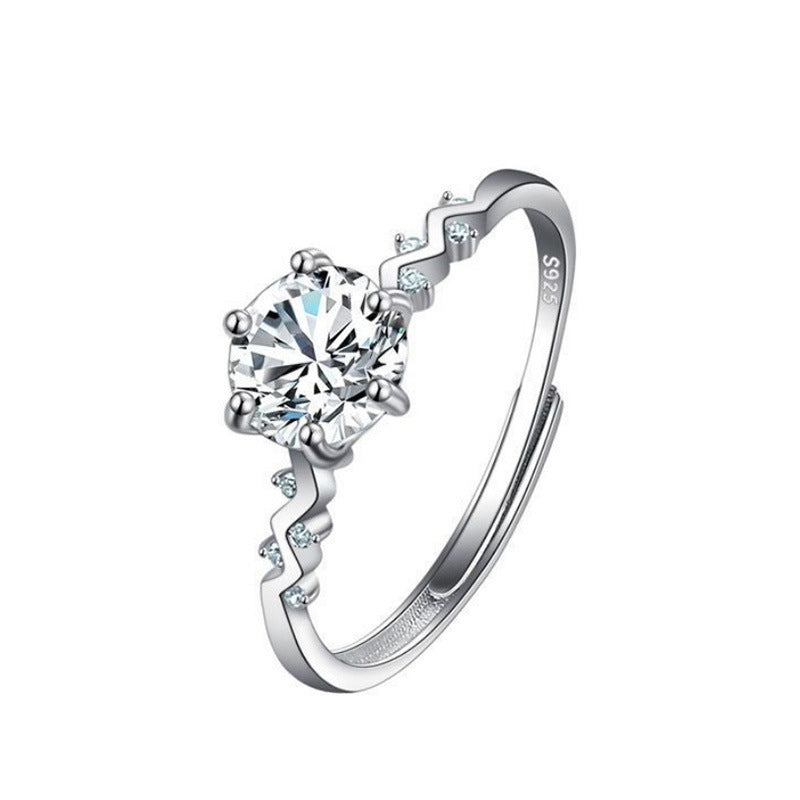 Imitation Moissan Diamond Crown Ring for Women
