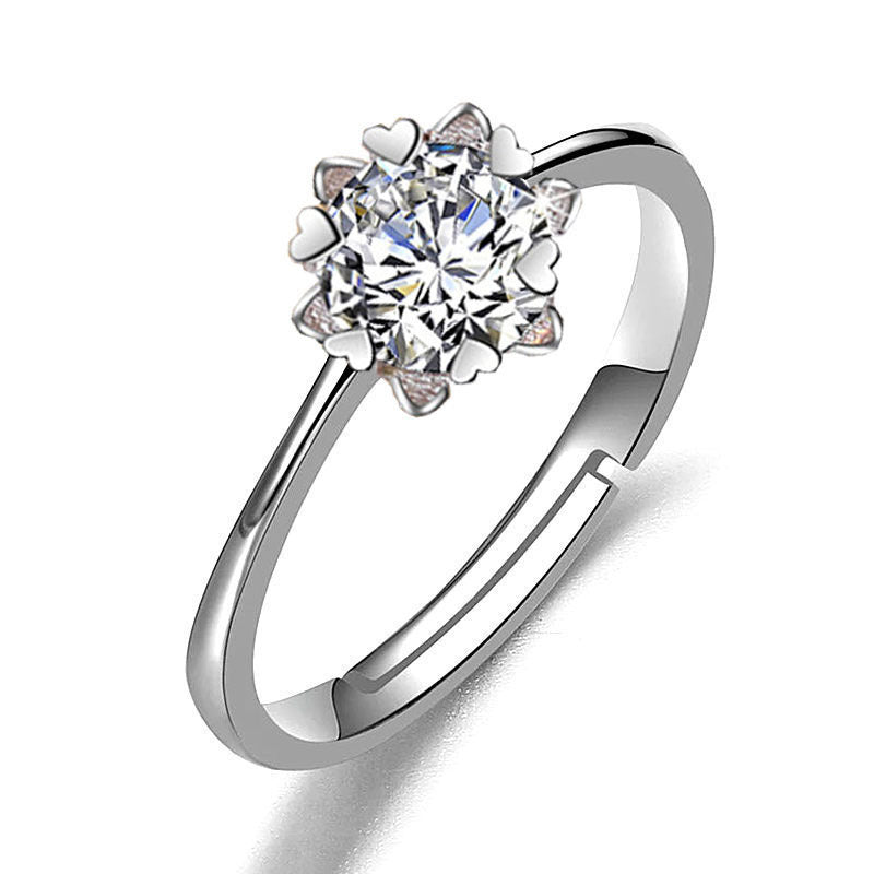 Imitation Moissan Diamond Crown Ring for Women