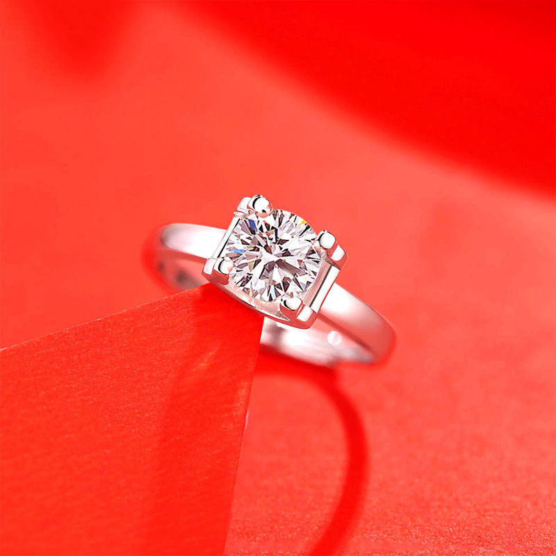 Imitation Moissan Diamond Crown Ring for Women