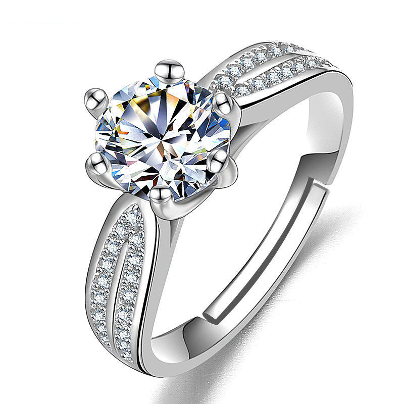 Imitation Moissan Diamond Crown Ring for Women