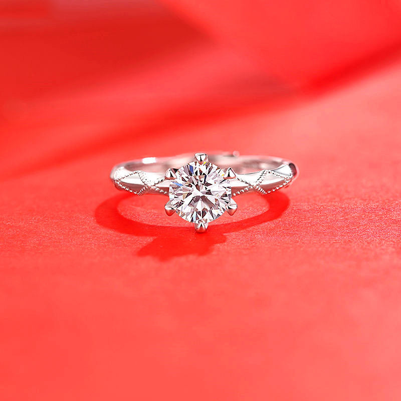 Imitation Moissan Diamond Crown Ring for Women