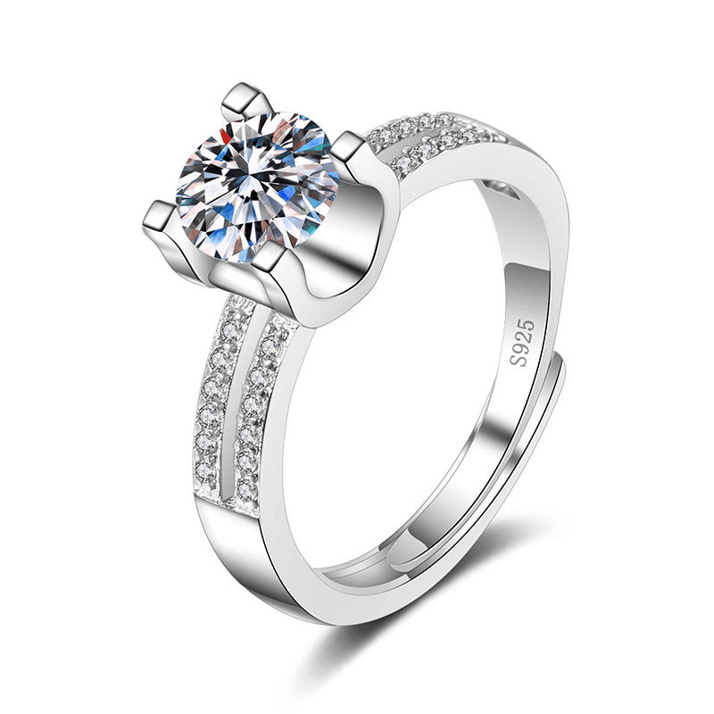Imitation Moissan Diamond Crown Ring for Women