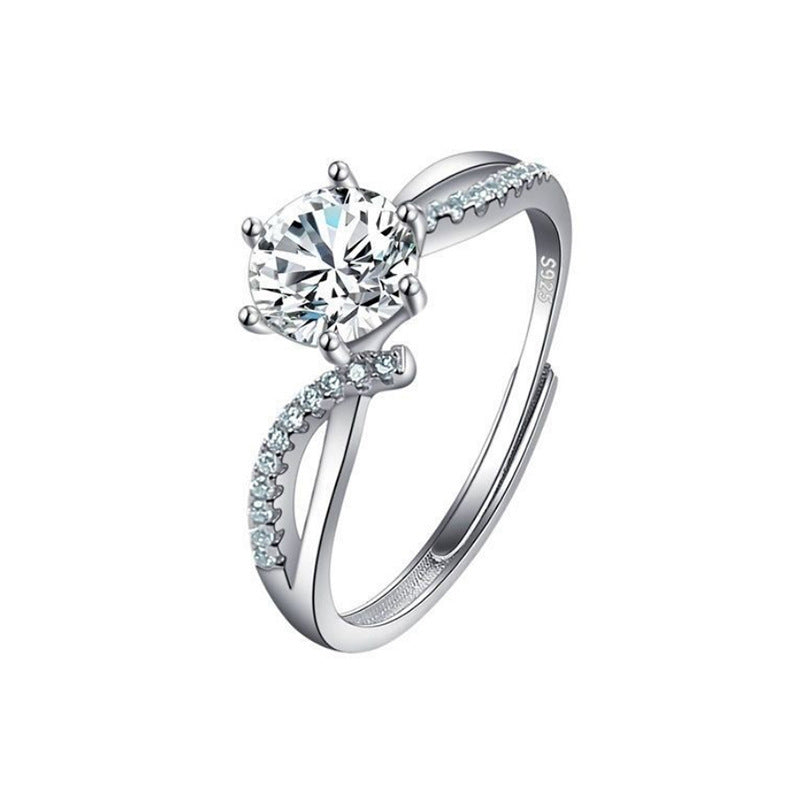 Imitation Moissan Diamond Crown Ring for Women