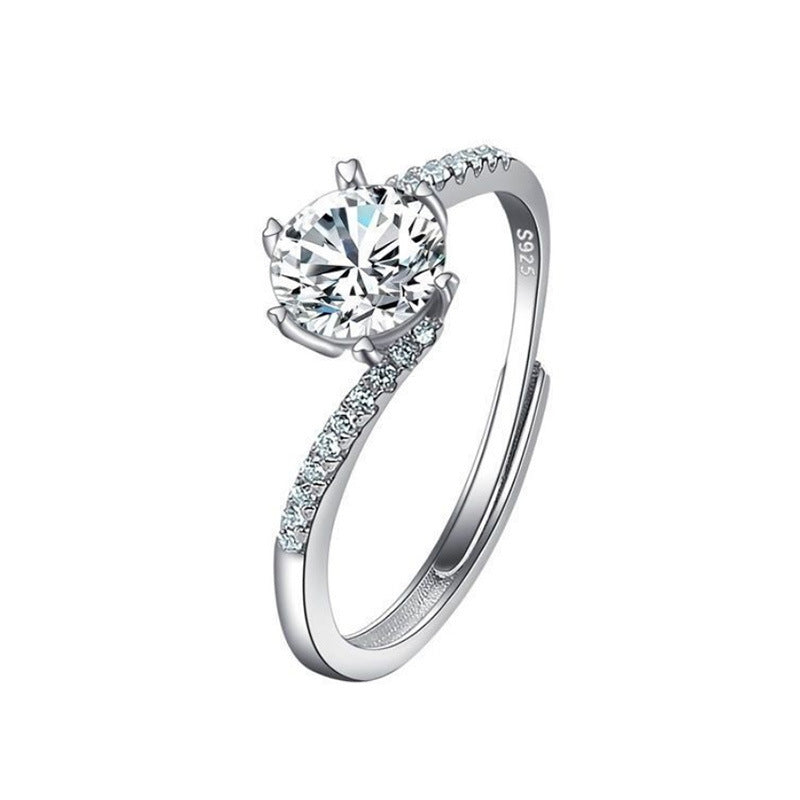 Imitation Moissan Diamond Crown Ring for Women