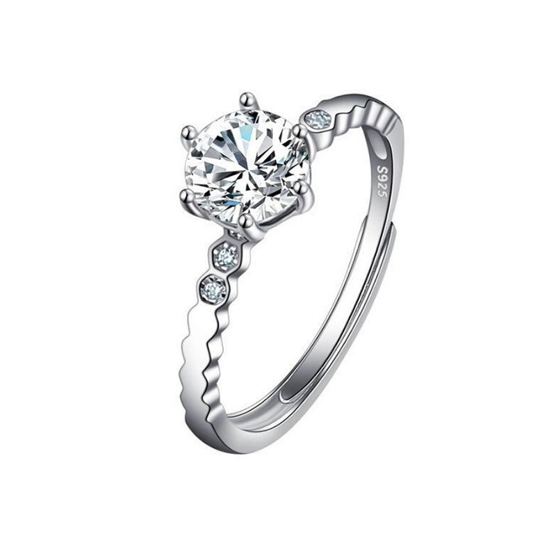 Imitation Moissan Diamond Crown Ring for Women