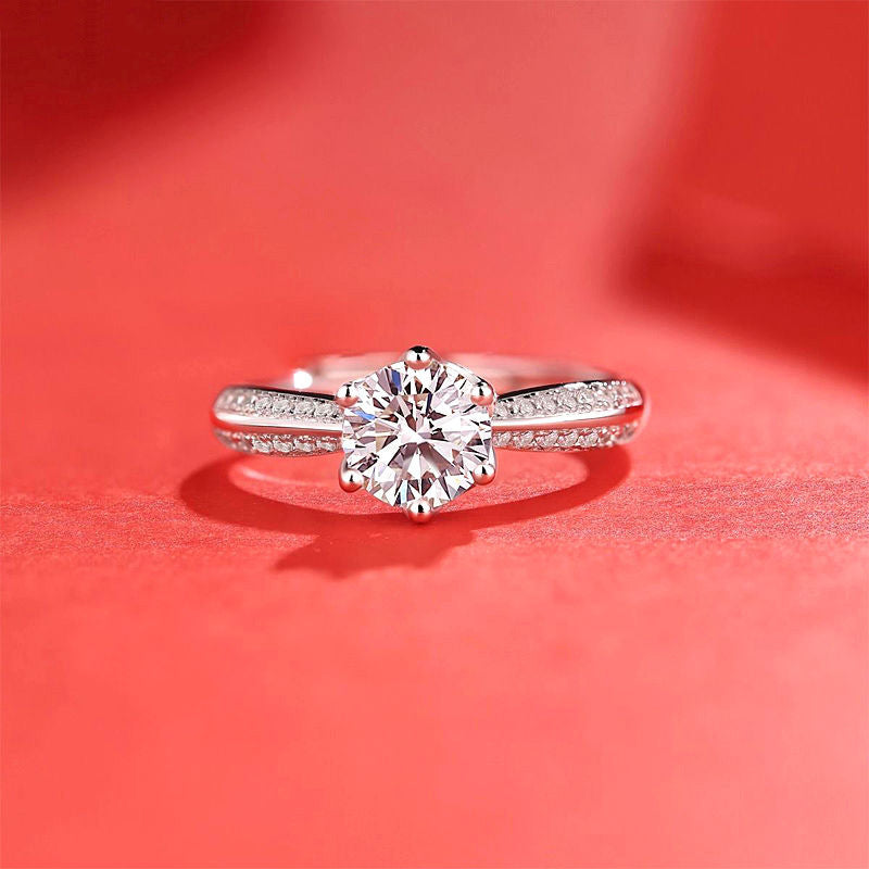 Imitation Moissan Diamond Crown Ring for Women