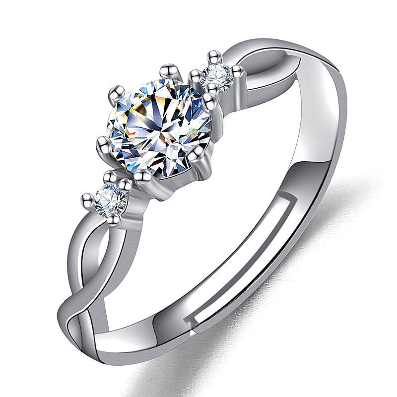 Imitation Moissan Diamond Crown Ring for Women