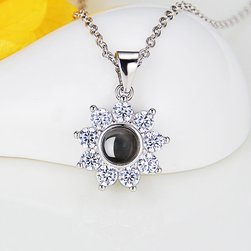 Custom Sunflower Projection Necklace