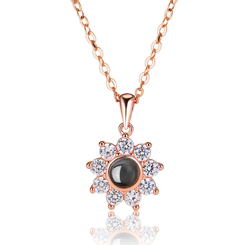 Custom Sunflower Projection Necklace