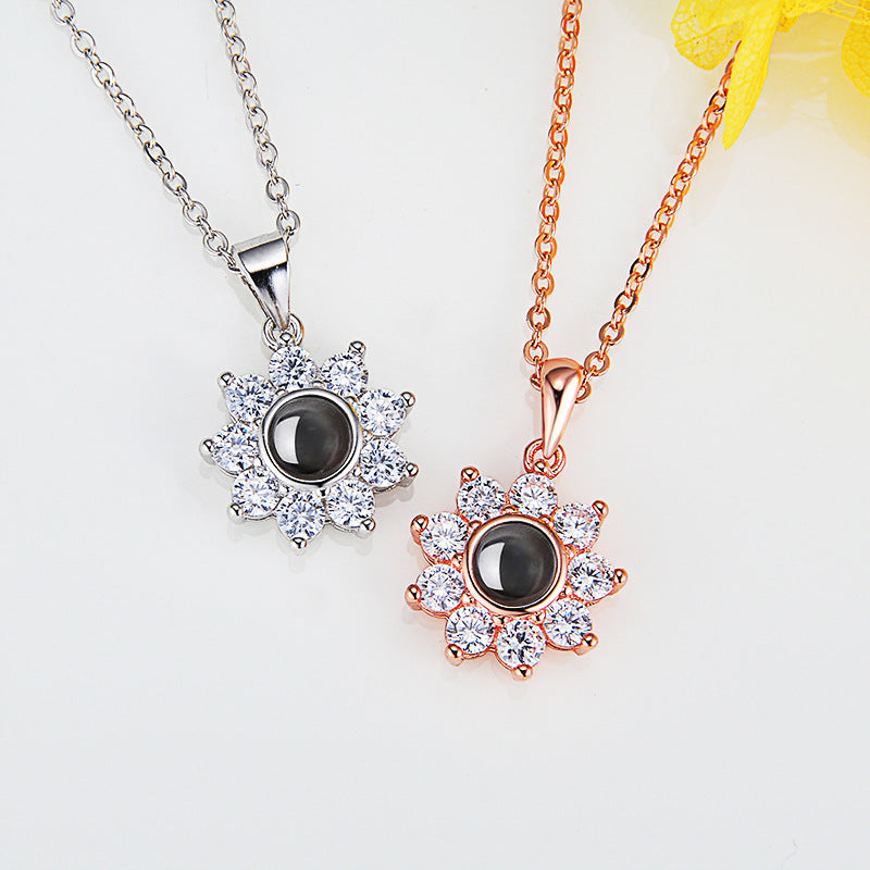 Custom Sunflower Projection Necklace