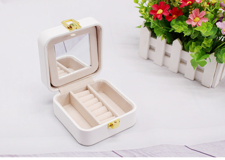 Double-Layer Leather Jewelry Box