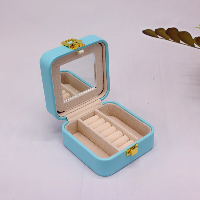 Double-Layer Leather Jewelry Box