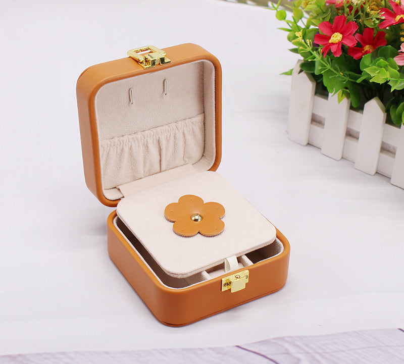 Double-Layer Leather Jewelry Box