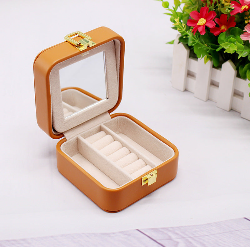 Double-Layer Leather Jewelry Box