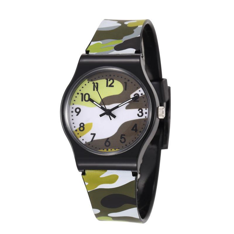 Durable Quartz Plastic Watch with PVC Strap