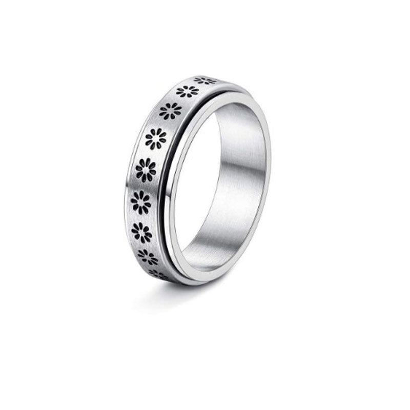 Stainless Steel Rotatable Spinner Ring for Anxiety Relief