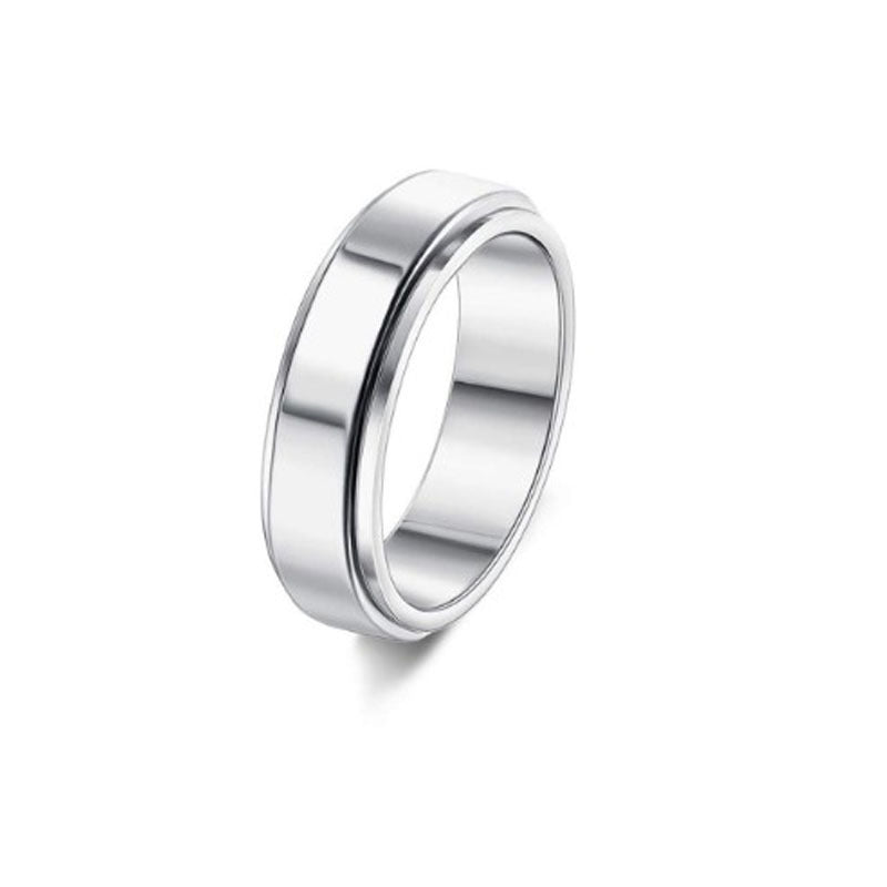 Stainless Steel Rotatable Spinner Ring for Anxiety Relief